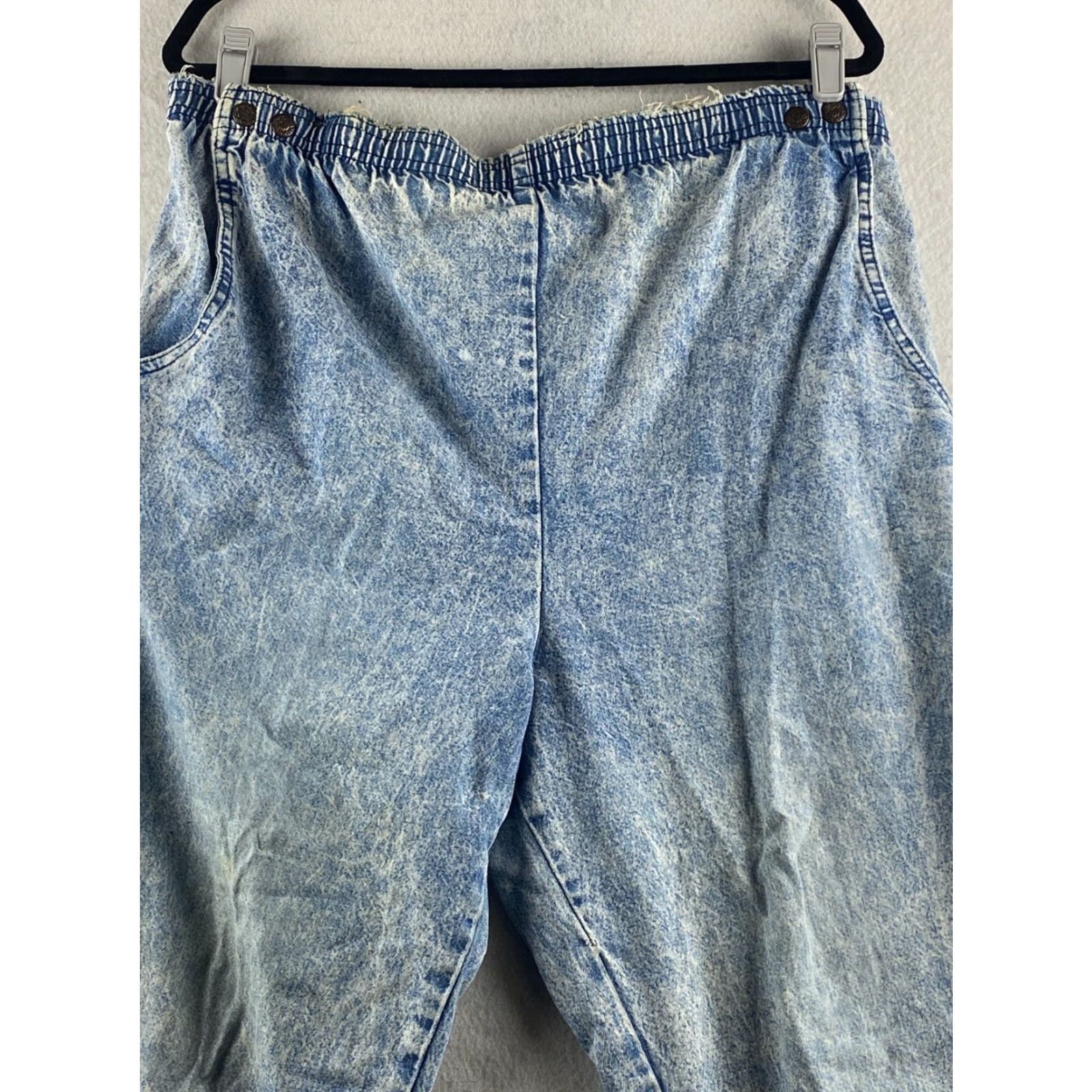 Vintage VINTAGE High Rise Acid Wash Jeans Womens 16 C Sport Button Flap Paper Tag USA 80s Size 38" / US 16 / IT 52 - 2 Thumbnail