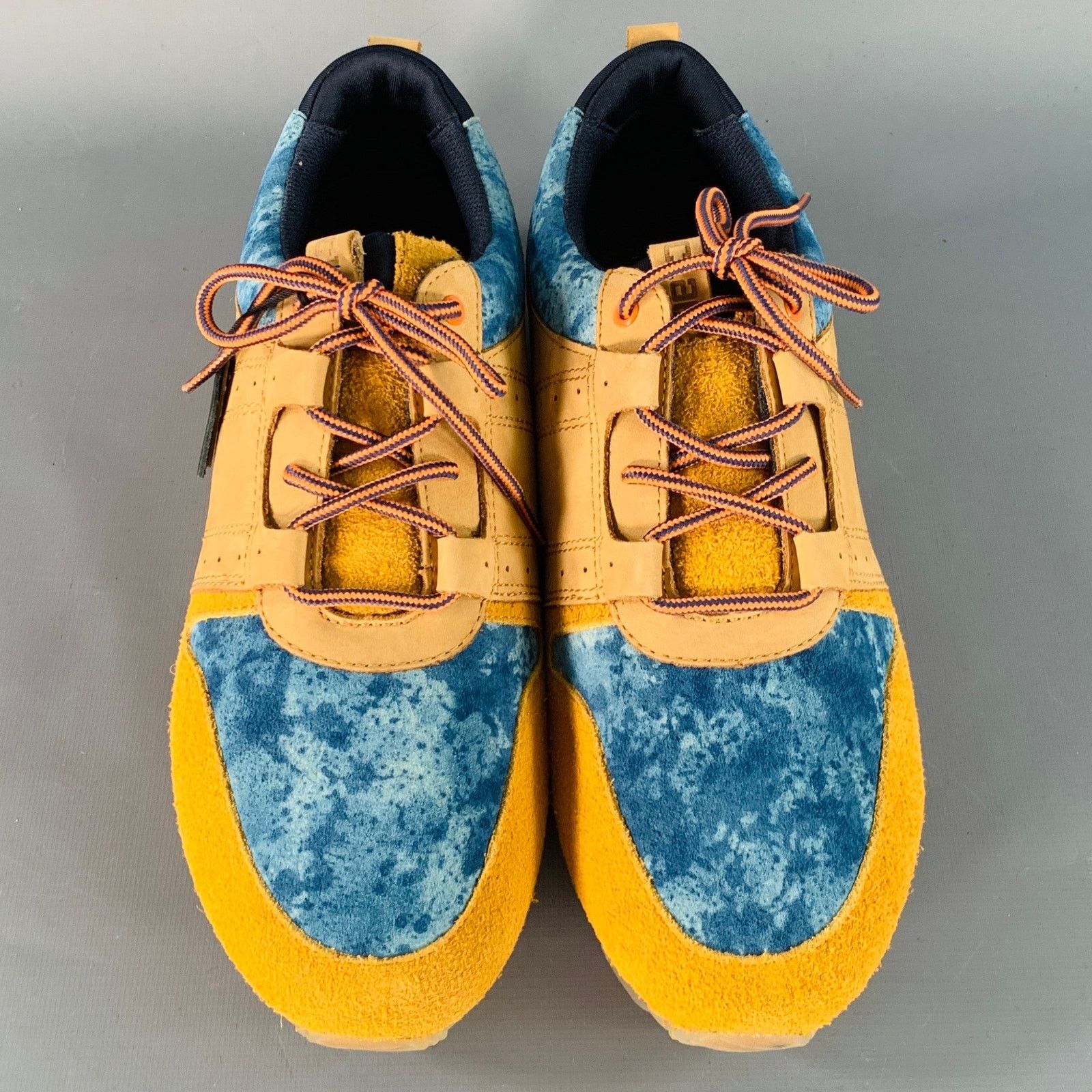 CLAE Mills Tan Blue Leather Marbled Color Block Lace-Up Sneakers Size US 9.5 / EU 42-43 - 4 Thumbnail