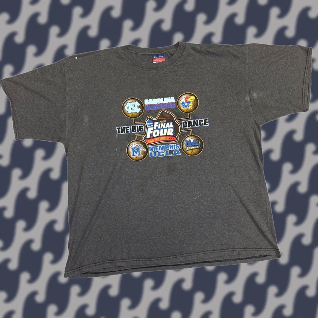 Champion VINTAGE NCAA Final Four Carolina Kansas Memphis UCLA 2008 Men's XXL Basketball T Shirt Size US XXL / EU 58 / 5 - 1 Thumbnail