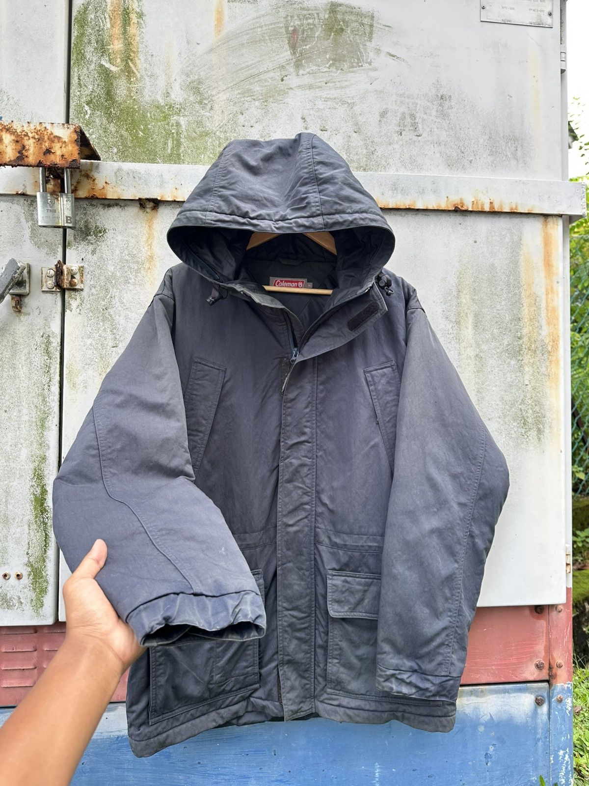 Vintage 👹Vintage Sun Faded Coleman Hooded Utility Jacket Size US L / EU 52-54 / 3 - 6 Thumbnail
