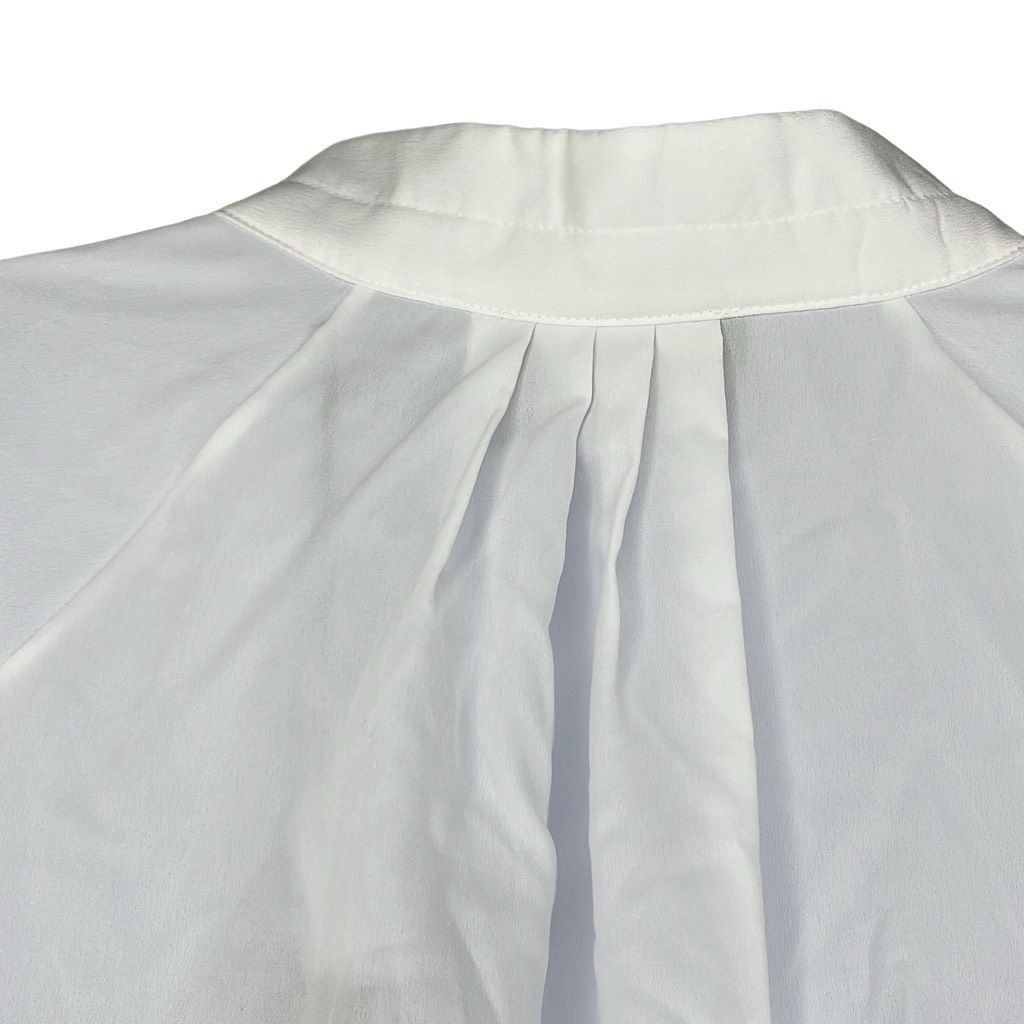 Alpha Studio Alpha Studio Womens M/L Button Front Blouse White Sheer Long Size L / US 10 / IT 46 - 4 Thumbnail