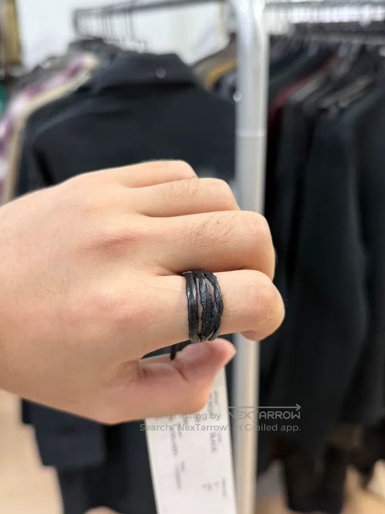 Julius Julius Silver Black Lacquer Ring Size ONE SIZE - 6 Thumbnail