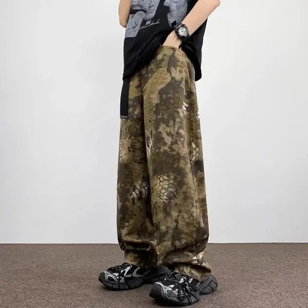 Japanese Brand Retro snake patterned camouflage washed jeans Size US 32 / EU 48 - 2 Thumbnail