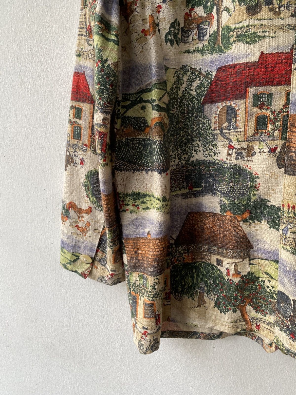 Japanese Brand 1980s - Vintage Az-Robe Classic Environment Motif Overprint Size US L / EU 52-54 / 3 - 12 Thumbnail