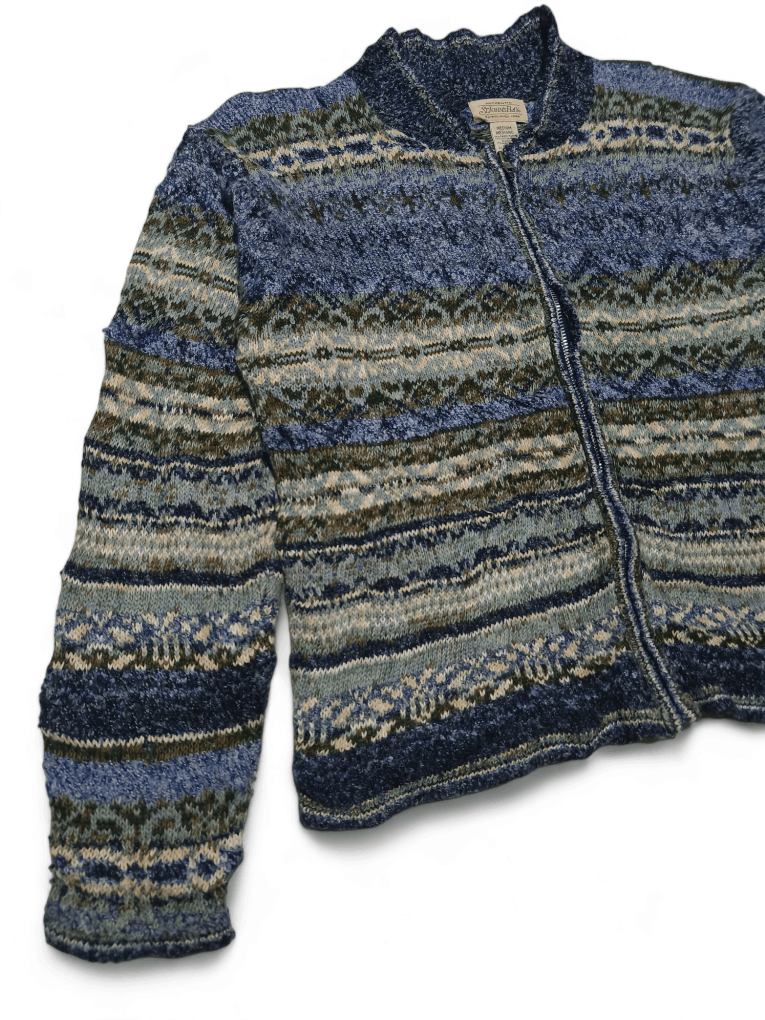 St. Johns Bay Vintage 80s STJOHNSBAY Abstract Motifs Pattern Knit Sweater Size US M / EU 48-50 / 2 - 3 Thumbnail