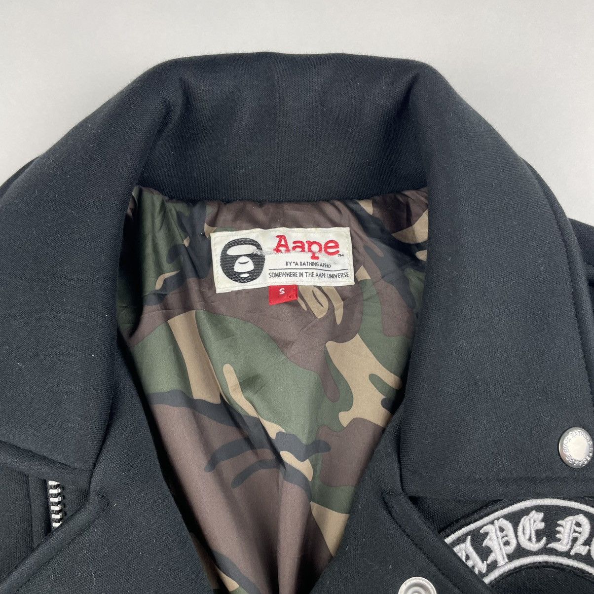 Bape 2014 AAPE by a Bathing Ape Biker Jacket S Black Camo Lined Size US S / EU 44-46 / 1 - 7 Thumbnail
