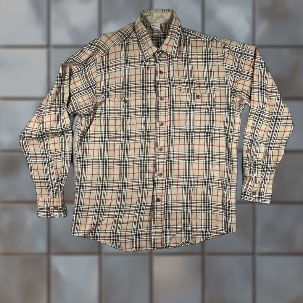 Vintage VINTAGE Windridge Shirt Button-Up Mens Medium Long Sleeve Brown 100% Acrylic Flannel Plaid with Pockets Size US M / EU 48-50 / 2 - 1 Thumbnail