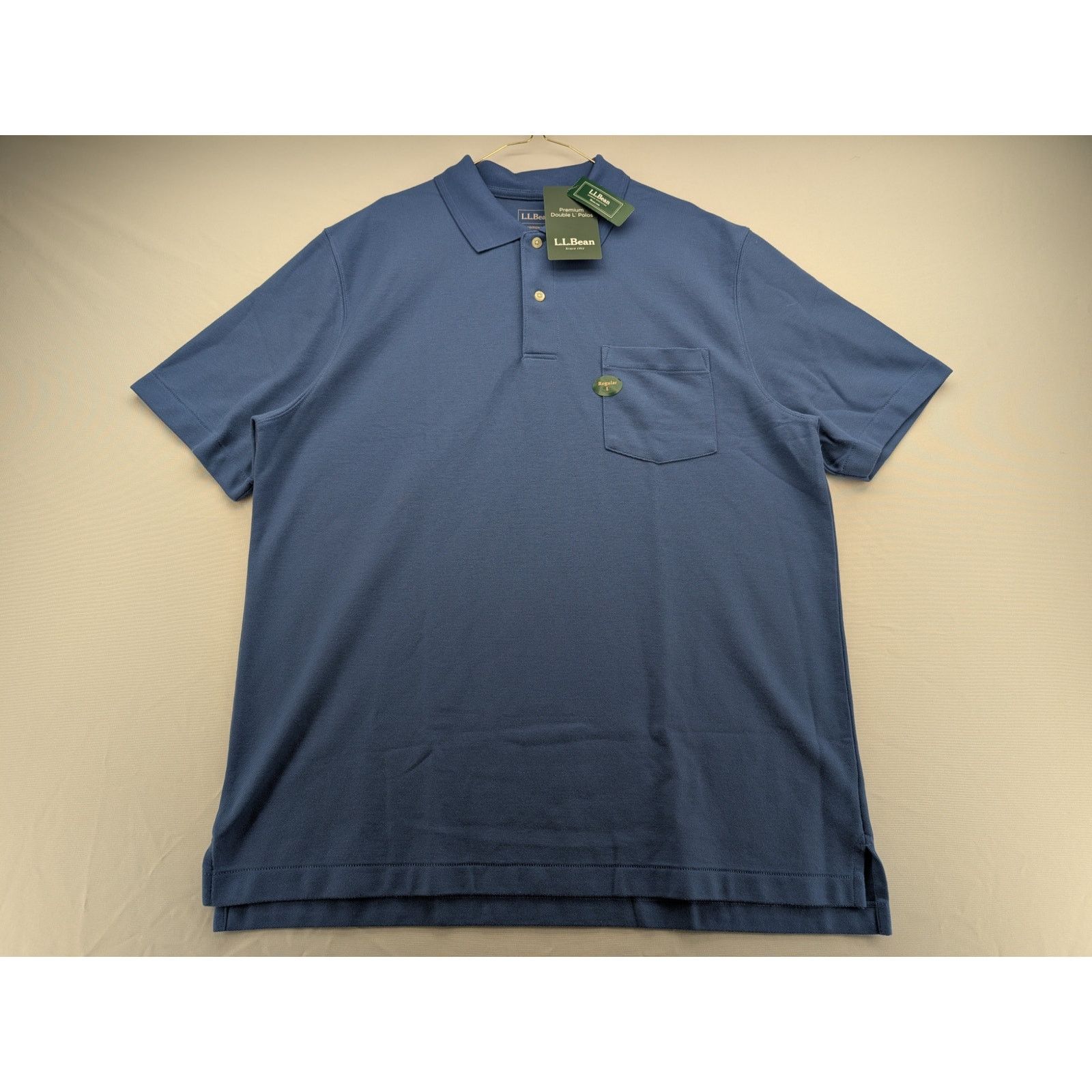 L.L. Bean NWT Men's Premium Double L Polo in Atlantic Blue size Large Size US L / EU 52-54 / 3 - 2 Thumbnail