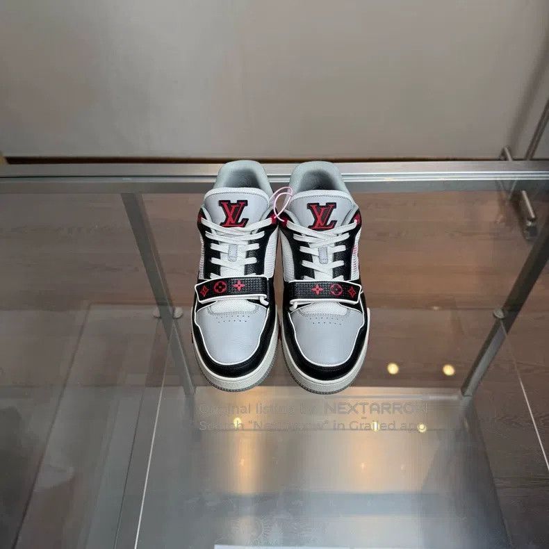 Louis Vuitton Louis Vuitton Trainer Black and Red Velcro shoes Size US 7 / EU 40 - 5 Thumbnail