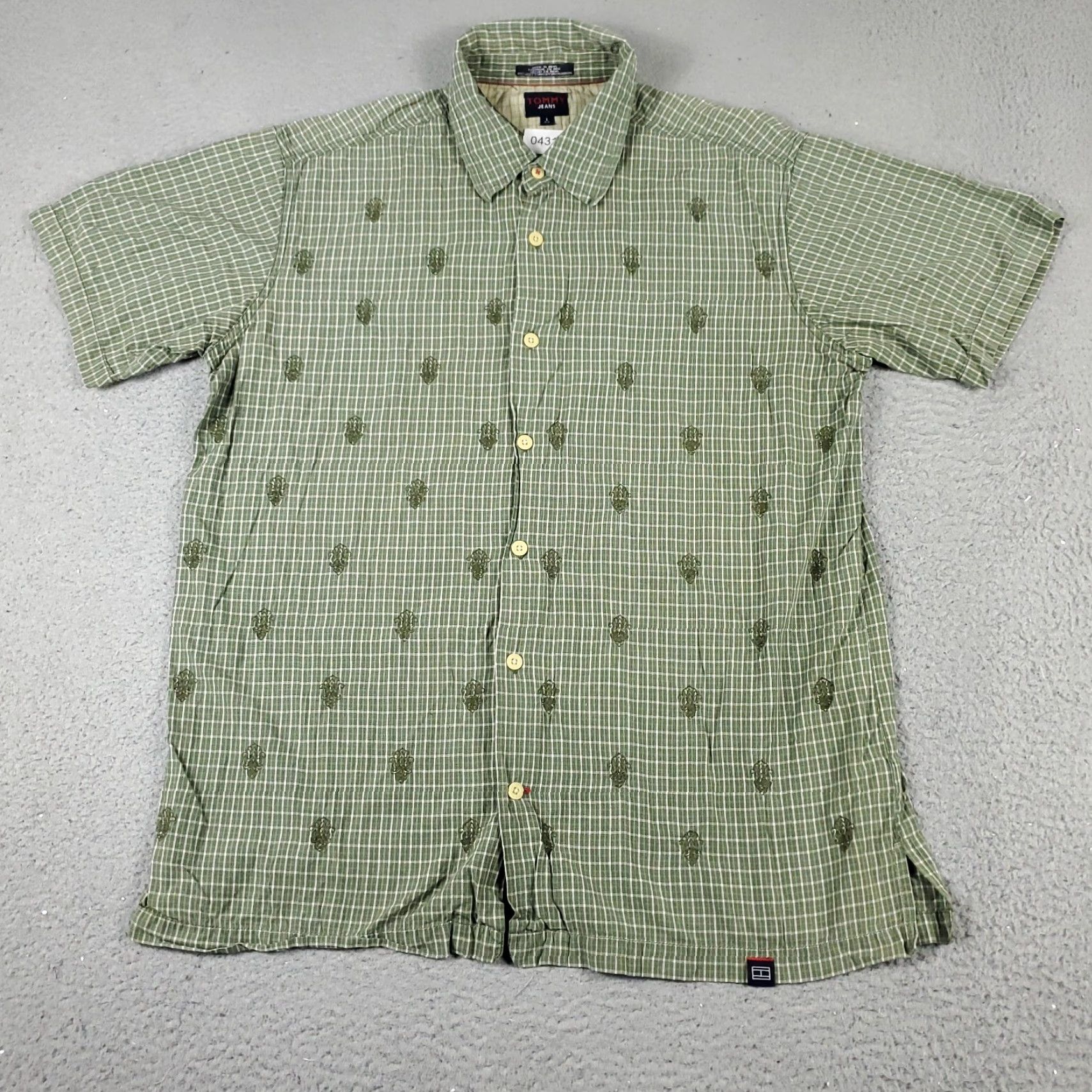 Tommy Hilfiger Tommy Hilfiger Shirt Mens Large Green Plaid Button-Up Short Sleeve Casual Classic Modern Preppy Tommy Hilfiger Mens L Green Plaid Shirt Size US L / EU 52-54 / 3 - 2 Thumbnail