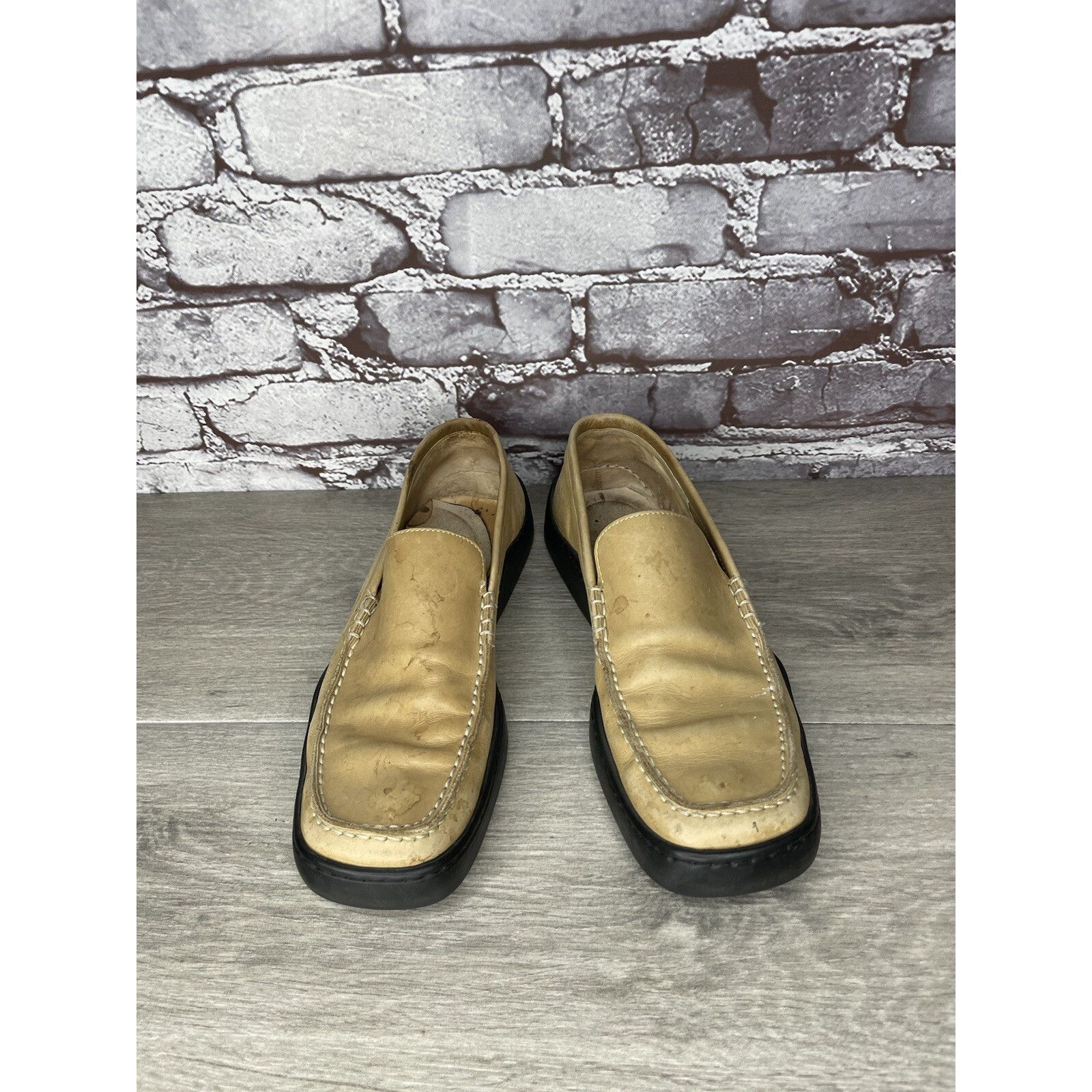 Other Duccio Del Duca Tan Leather Square Toe Wedge Designer Loafer Size US 8.5 / IT 38.5 - 17 Thumbnail