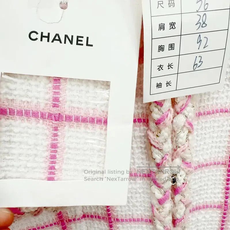 Chanel Chanel Pink Checked Women's Coat . Size XXS / US 00 / IT 34 - 3 Thumbnail