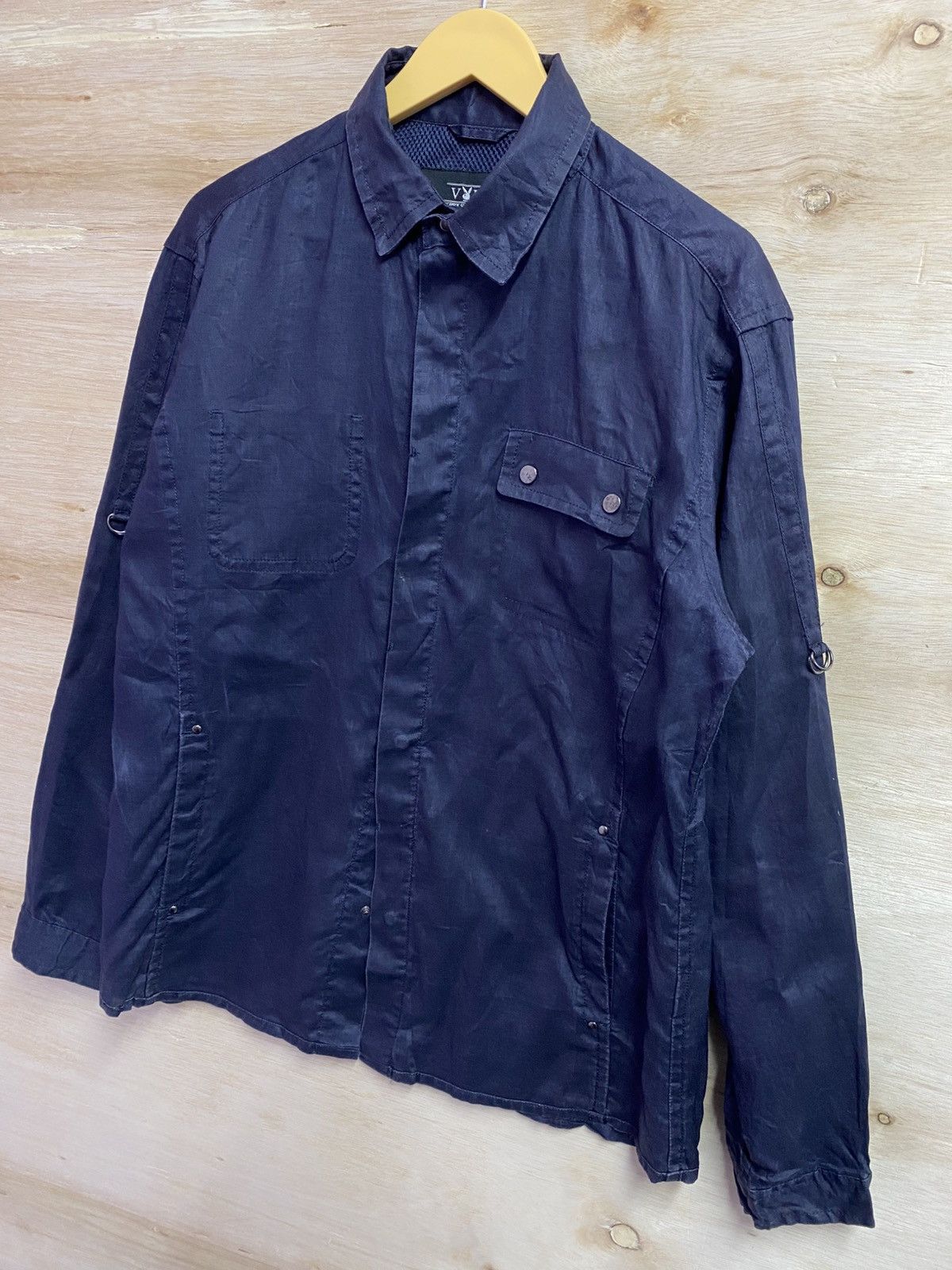 Playboy Playboy navy blue long-sleeved casual shirt with a collar Size US XL / EU 56 / 4 - 1 Thumbnail