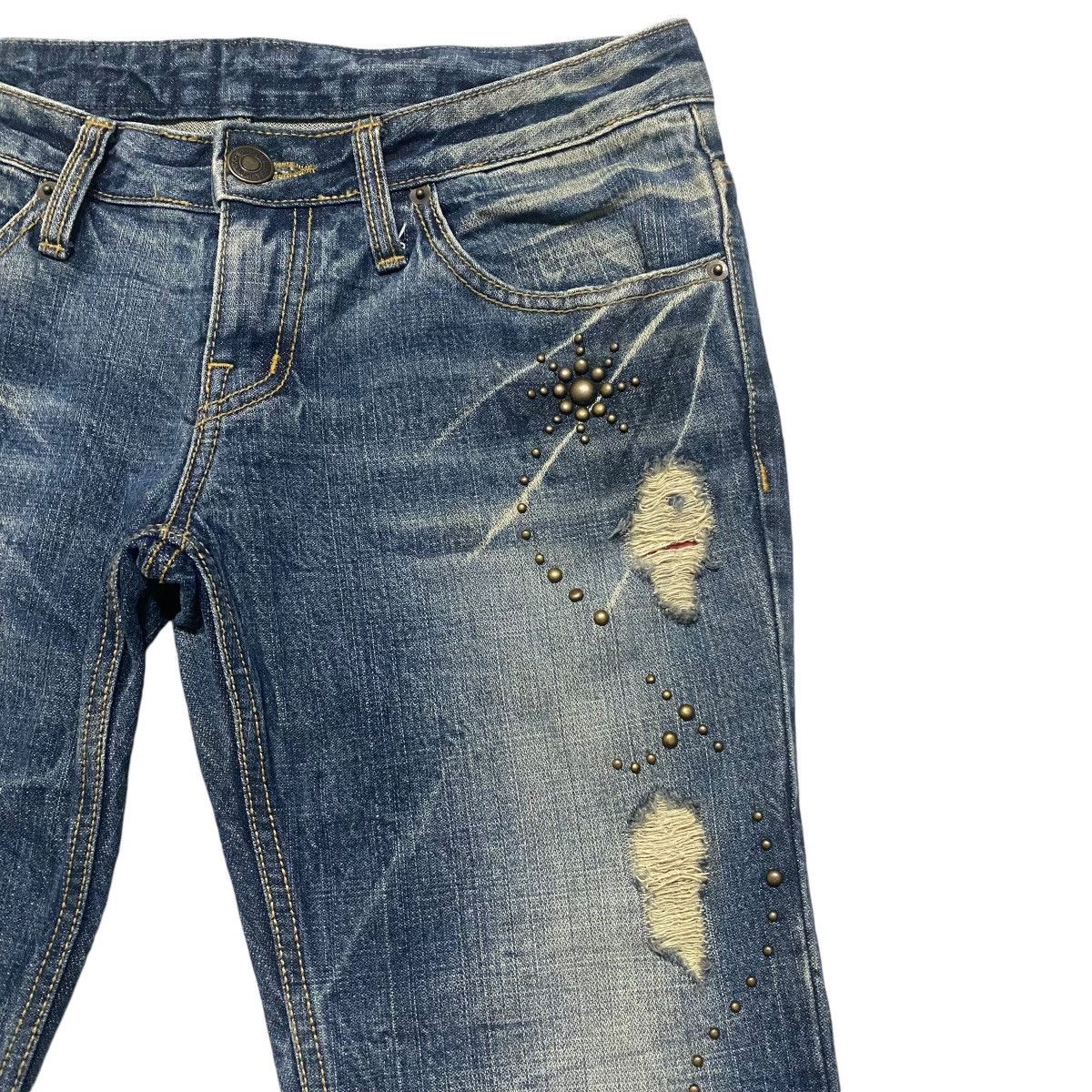 Le Grande Bleu (L.G.B.) Gennaro Denim Studded Distressed Skinny Jeans Size US 30 / EU 46 - 6 Thumbnail