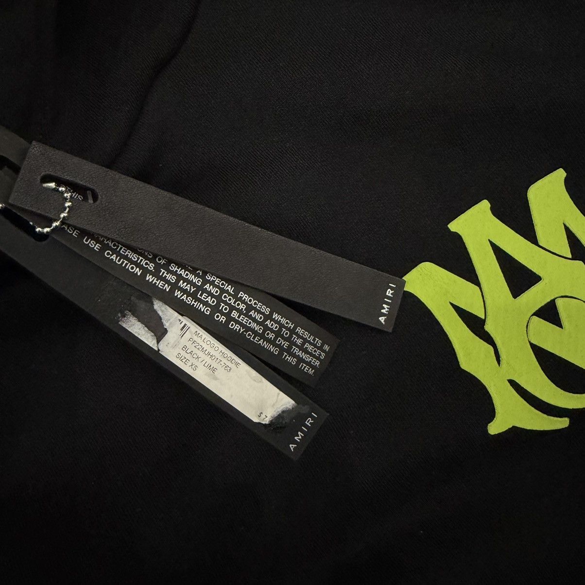 Amiri Amiri MA Logo Hoodie Black/Lime Size US XS / EU 42 / 0 - 8 Thumbnail