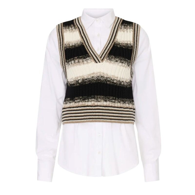 Veronica Beard Veronica Beard Spear Mixed Media Vest in White Multi, Size S Size S / US 4 / IT 40 - 1 Thumbnail