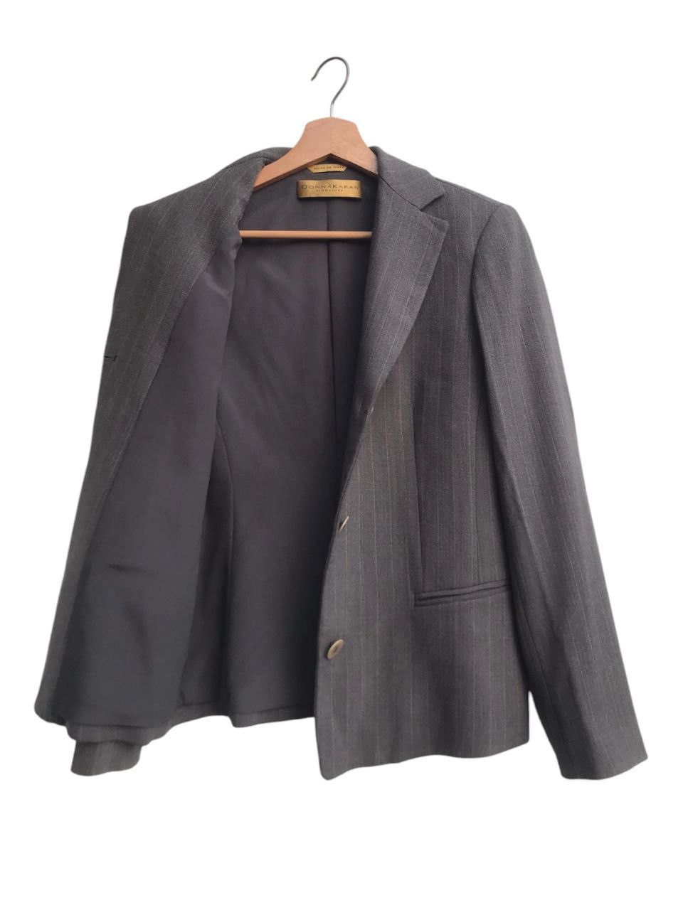 Donna Karan Donna Karan Signature Made in Italy Wool Stripe Jacket Size XS / US 0-2 / IT 36-38 - 3 Thumbnail