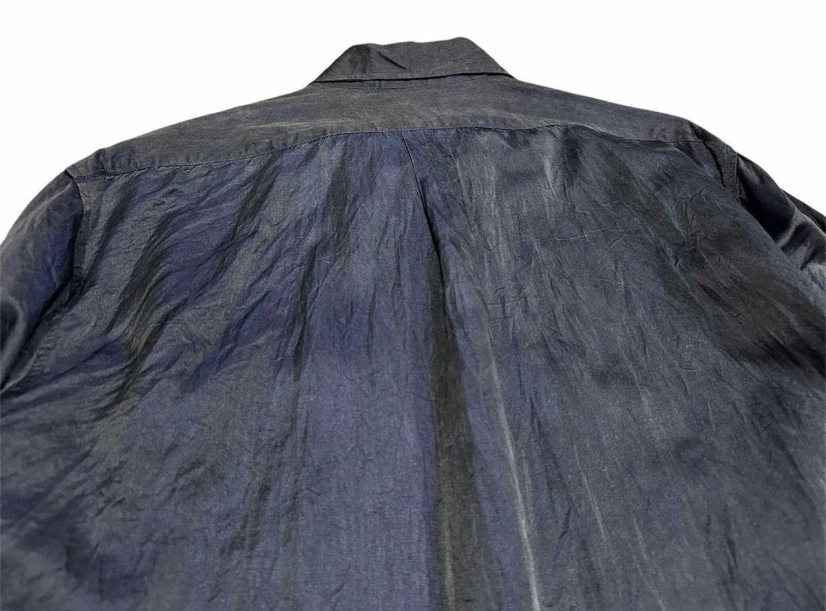 Designer × Japanese Brand × Valentino 🔥Rare Vintage Valentino Waxed Shirt Black Iridescent Blue Size US XL / EU 56 / 4 - 12 Thumbnail