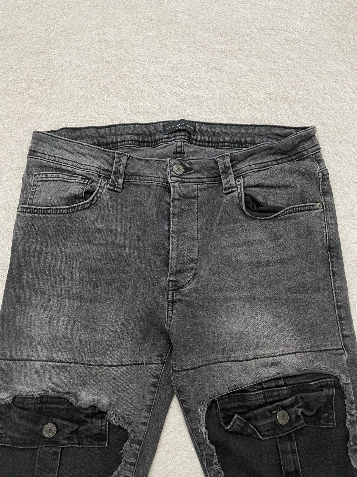 Japanese Brand 00s Amiri Denim Distressed raw edge knee panels Balmain Y2K Size US 32 / EU 48 - 5 Thumbnail