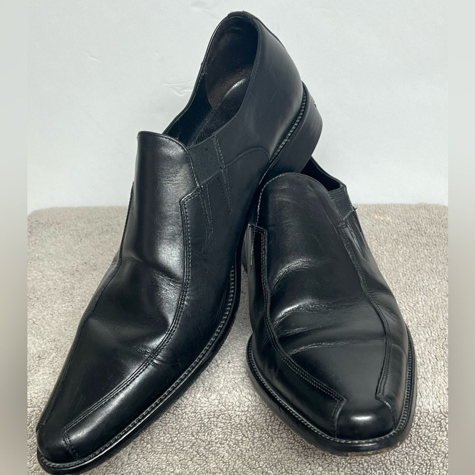 Donald Pliner Donald J Pliner Black Leather Loafers Size 8M Made In Italy Size US 8 / EU 41 - 1 Thumbnail