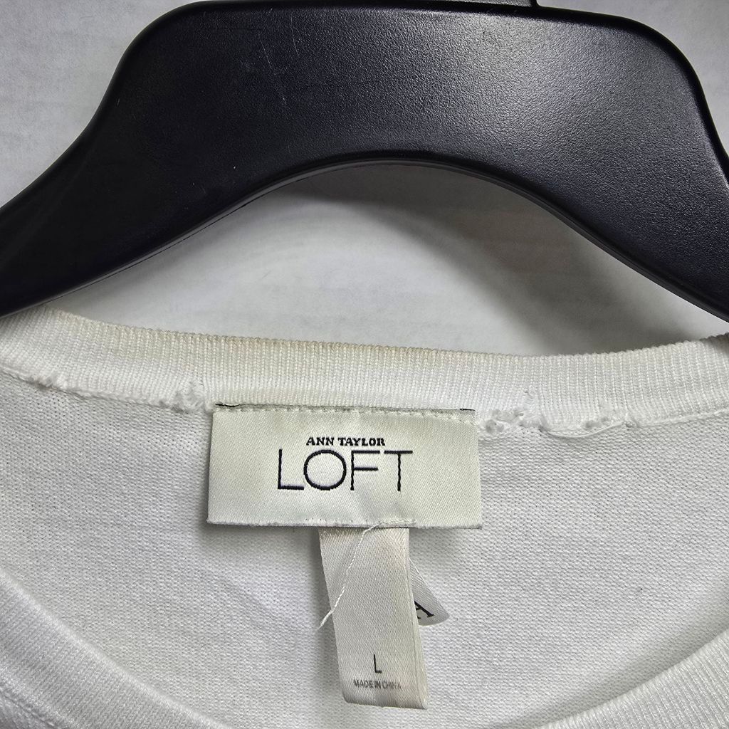 The Unbranded Brand Women's Ann Taylor LOFT White Cardigan Sweater L Size L / US 10 / IT 46 - 5 Thumbnail