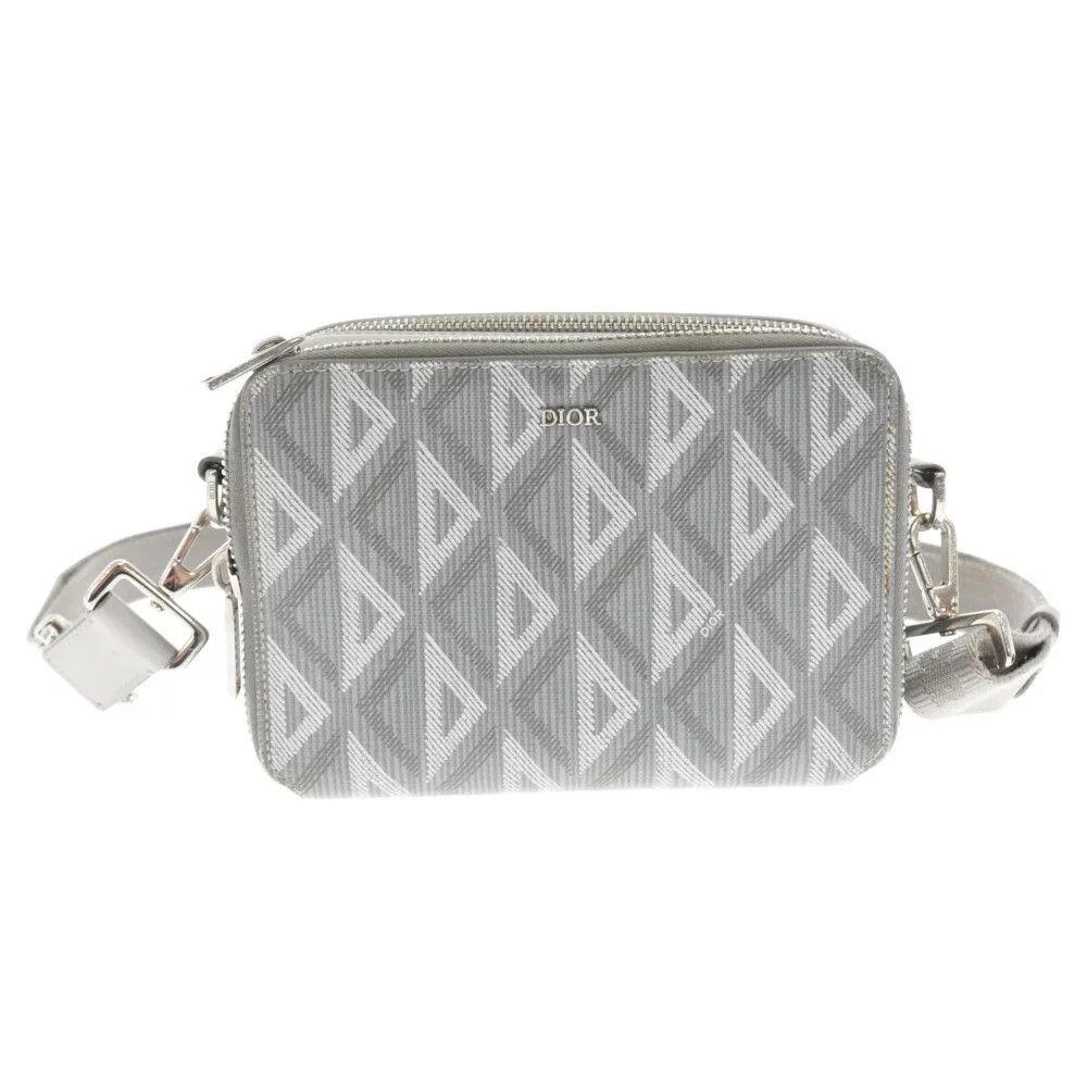 image of Christian Dior Cd Diamond Shoulder Bag Pouch Gray in Grey, Women's