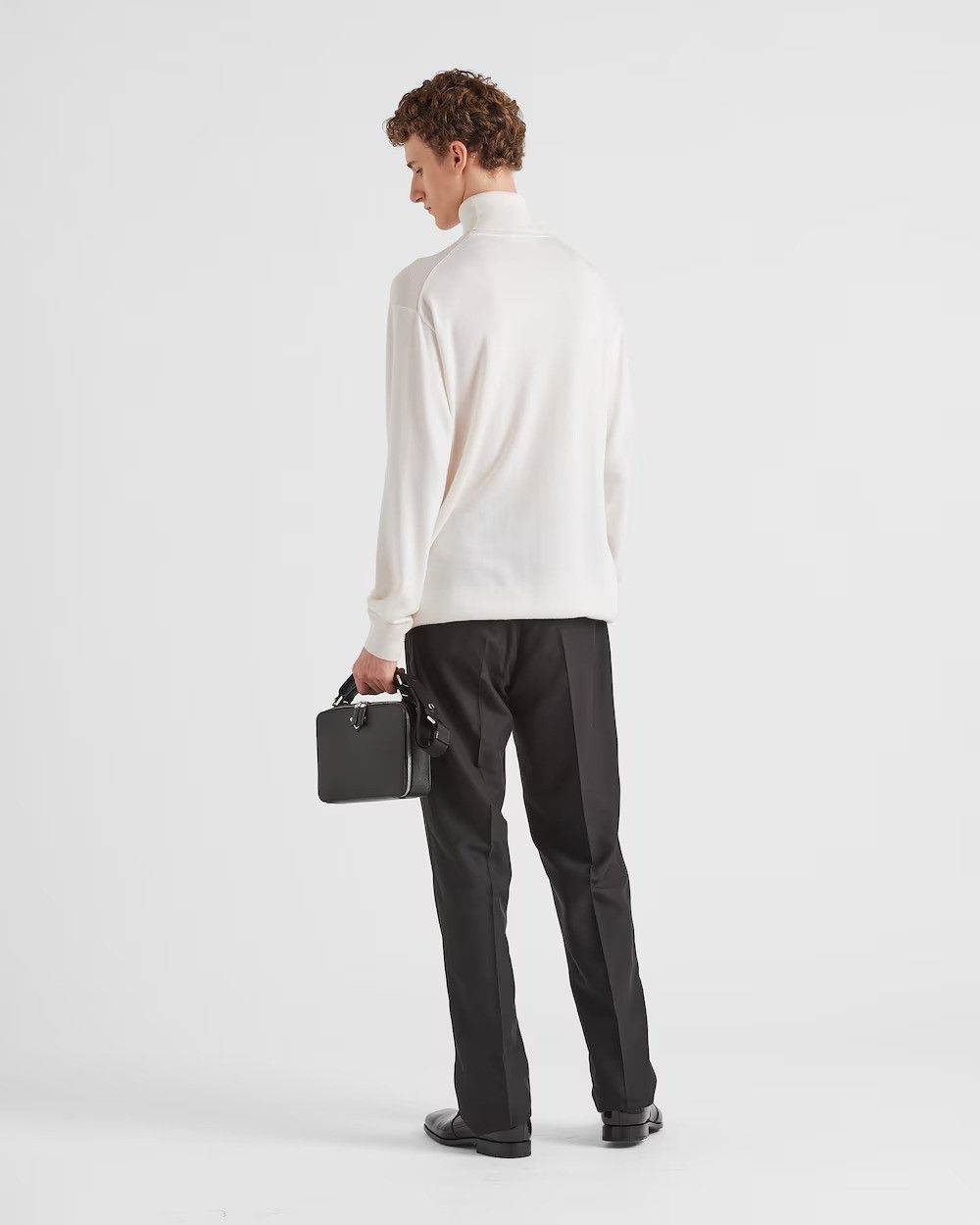 Prada o1bcso1str1025 Superfine Cashmere Sweater in Ivory Size US M / EU 48-50 / 2 - 4 Thumbnail