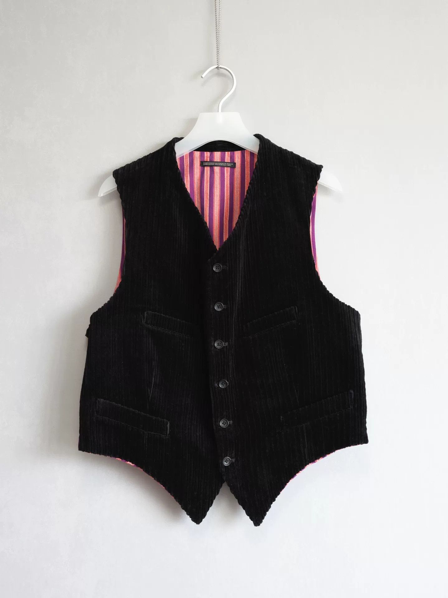 Yohji Yamamoto black corduroy four-pocket vest Size S / US 4 / IT 40 - 1 Thumbnail