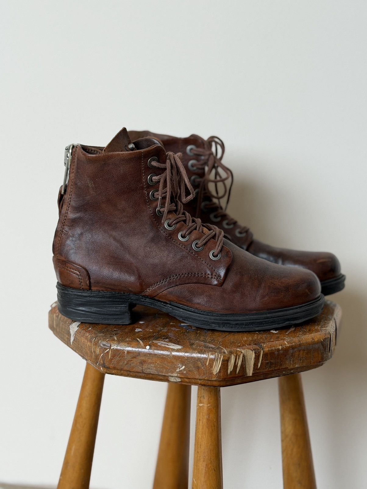 A.S.98 A.S.98 AirStep Guidi Vibe Ankle-Zip Vestern Leather Boots Size US 5.5 / EU 38 - 2 Thumbnail