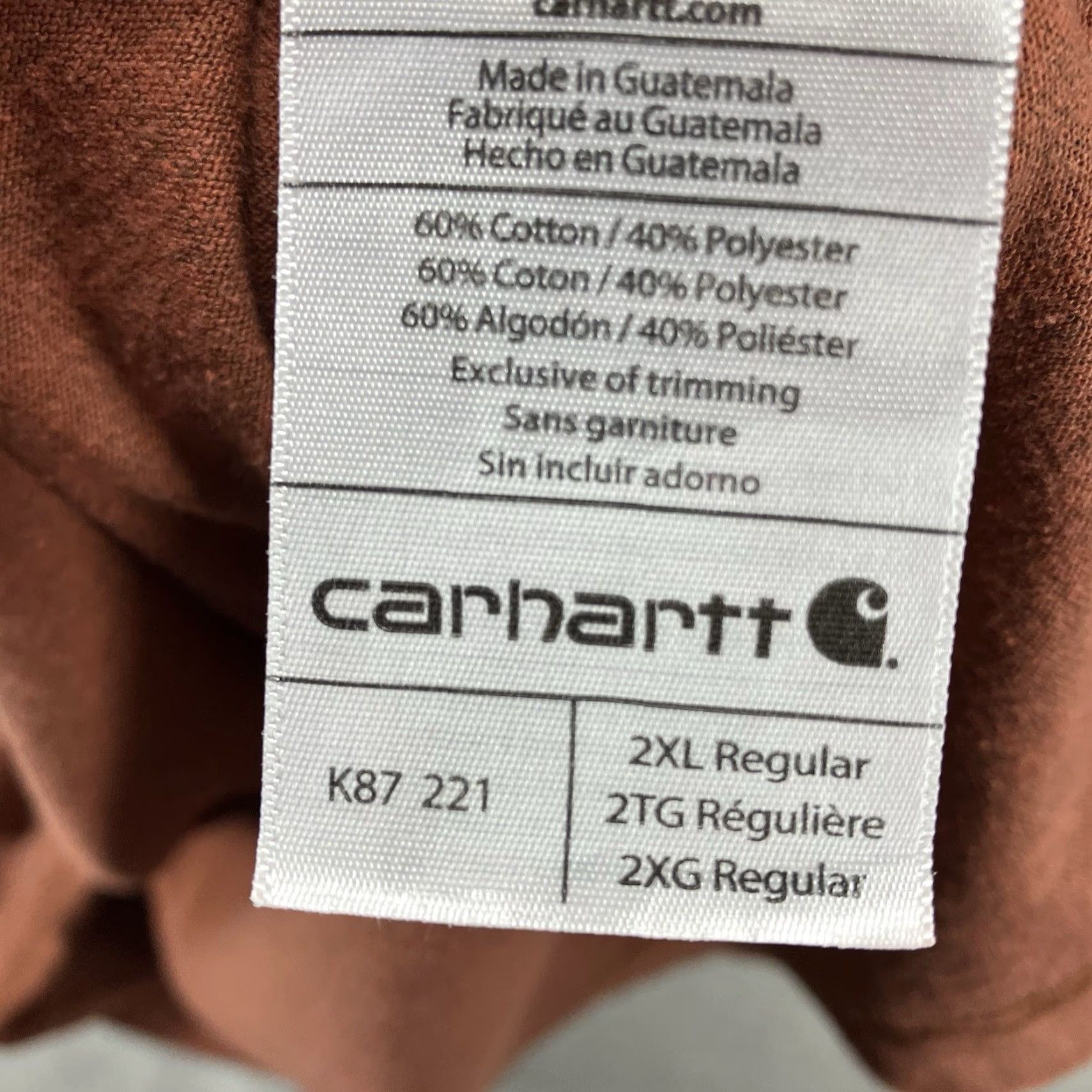 Carhartt Carhartt Mens 2XL Short Sleeve T-Shirt Rusty Orange Crew Neck Logo All Seasons Regular Fit Cotton Polyester Shirt Mens Size US XXL / EU 58 / 5 - 7 Thumbnail