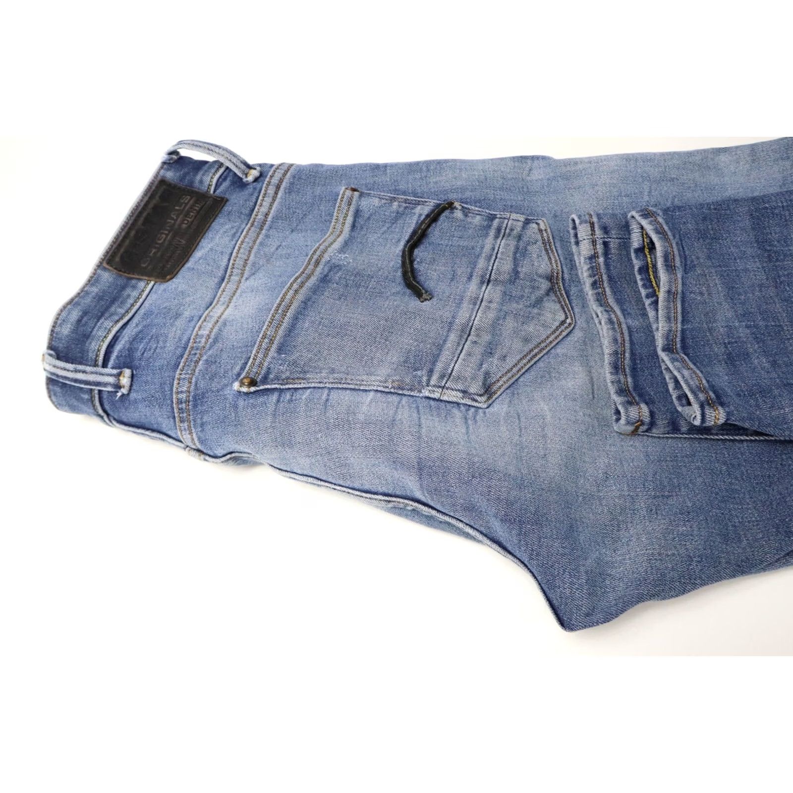 G-Star G-STAR Revend Skinny Originals Jeans Men's W33/L30 Blue Faded Whiskers Stretch Denim Slim Fit 5-Pocket Vintage No Womens Mens Size US 33 - 5 Thumbnail