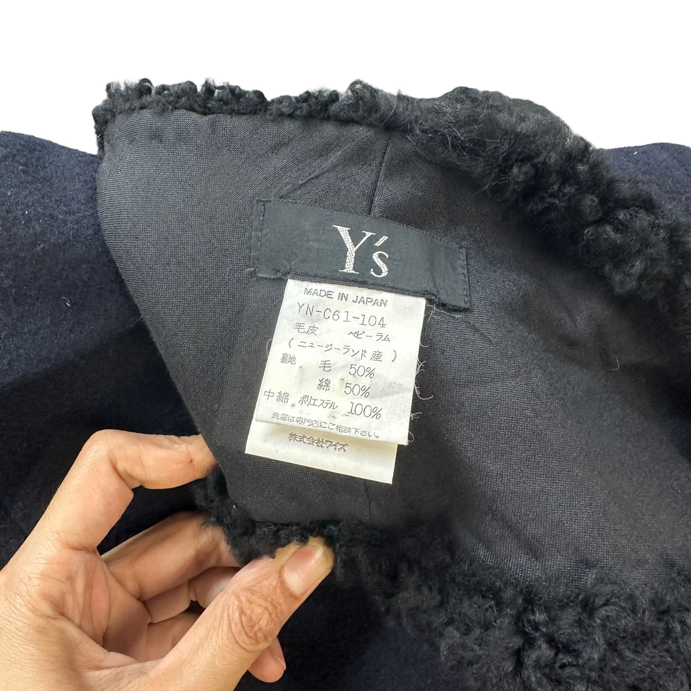 Y's Y's AW1999 SHERPA NECK SHAWL WOOL OVERCOAT #7785-176 Size S / US 4 / IT 40 - 15 Thumbnail