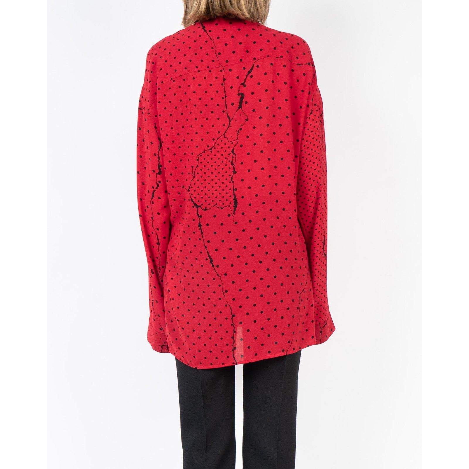 Haider Ackermann SS18 Red Polkadot Silk Shirt Size S / US 4 / IT 40 - 2 Thumbnail