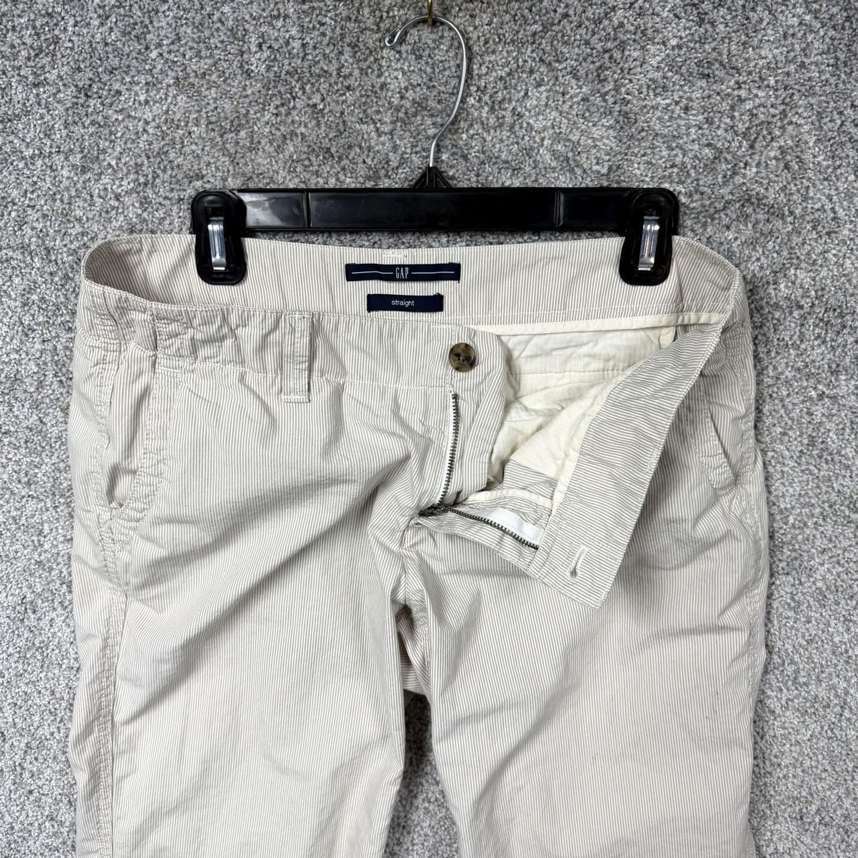Gap Gap Straight Chino Pants White 8 34x29 Preppy Pinstripe Business Casual Spring Size 30" / US 8 / IT 44 - 6 Thumbnail