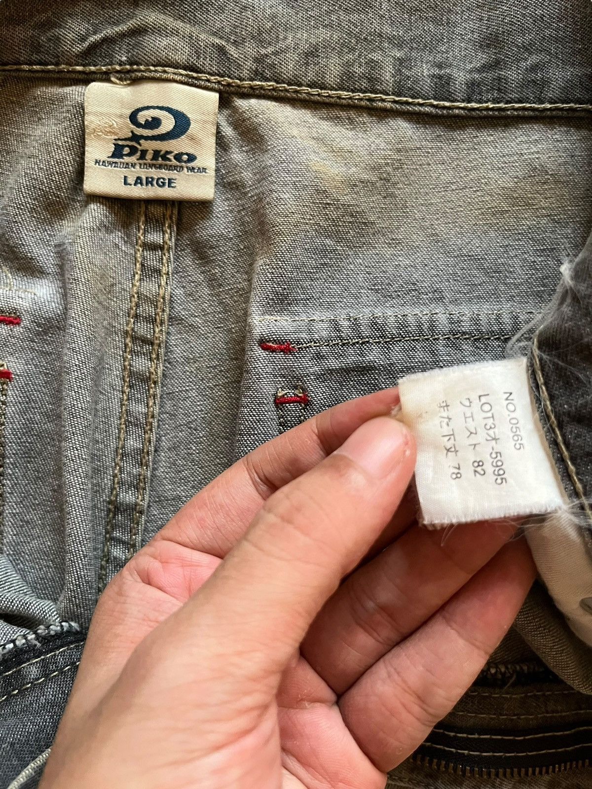 Japanese Brand Vintage Piko Hawaiian Distressed Cargo Baggy Jeans Size US 32 / EU 48 - 10 Thumbnail