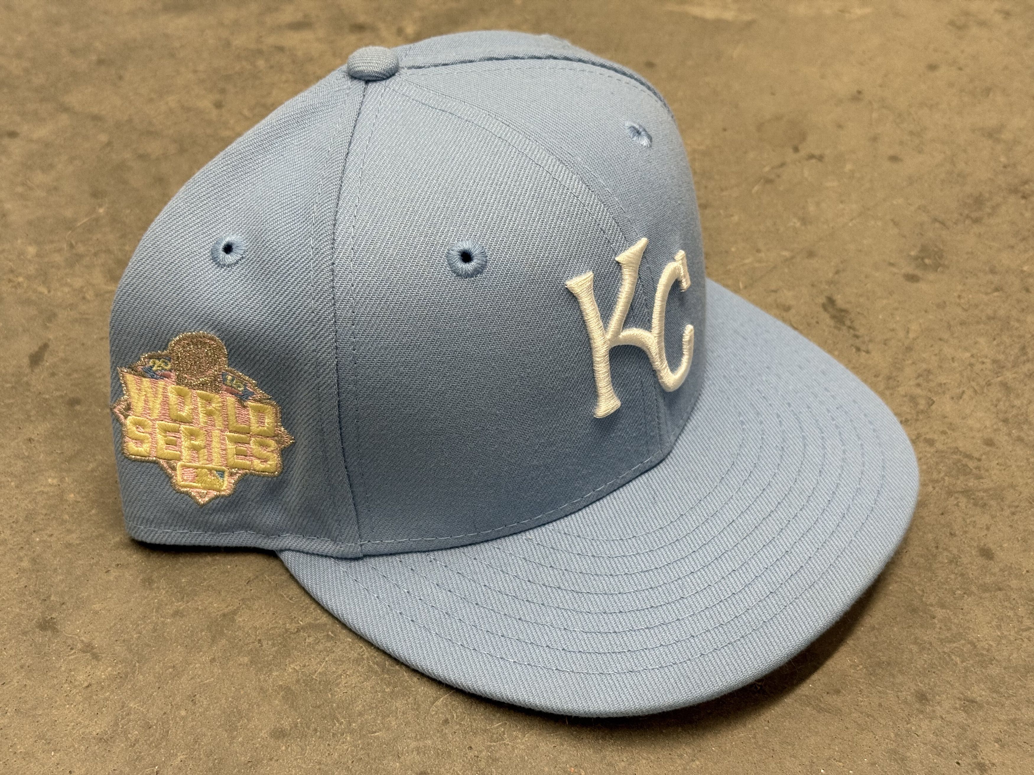 Hat Club 7 3/8 KC Royals Cotton Candy Hat 2015 World Series Patch Size ONE SIZE - 1 Thumbnail