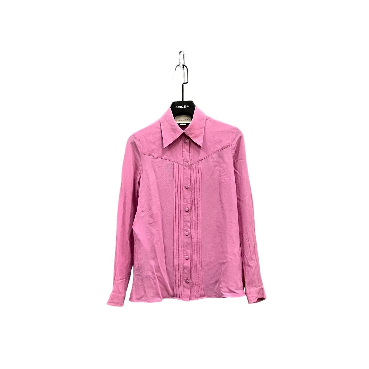 Gucci Gucci Pleated Front Pink Long Sleeve Shirt IT 42 Size M / US 6-8 / IT 42-44 - 1 Thumbnail
