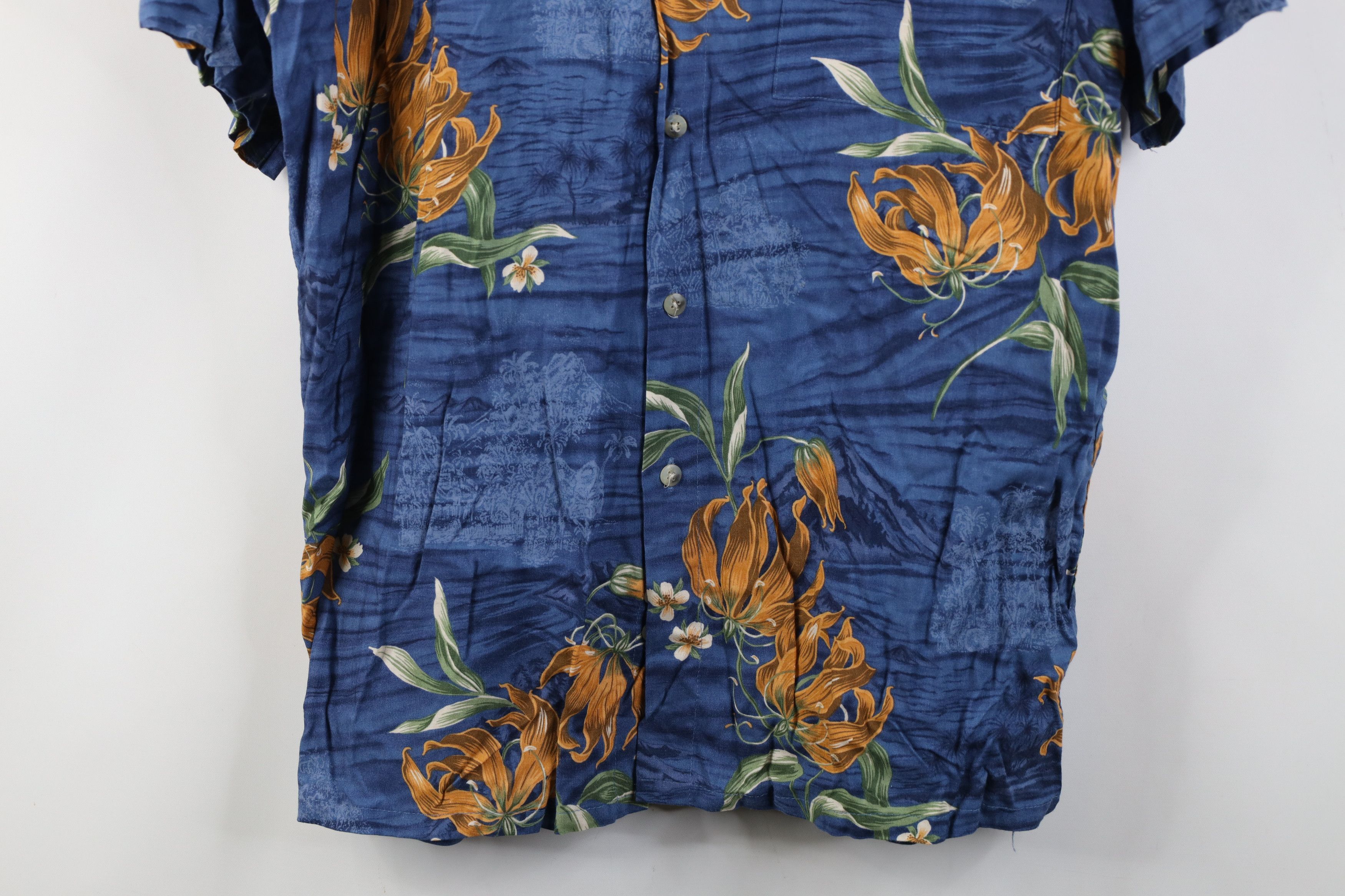Vintage Vintage 90s Streetwear Gabardine Hawaiian Button Shirt Size US M / EU 48-50 / 2 - 3 Thumbnail