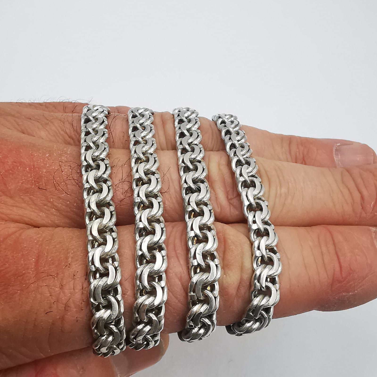 Sterling Silver Vintage Jewelry Chain, 925 Sterling Silver, Signed 53.65g Size ONE SIZE - 7 Thumbnail