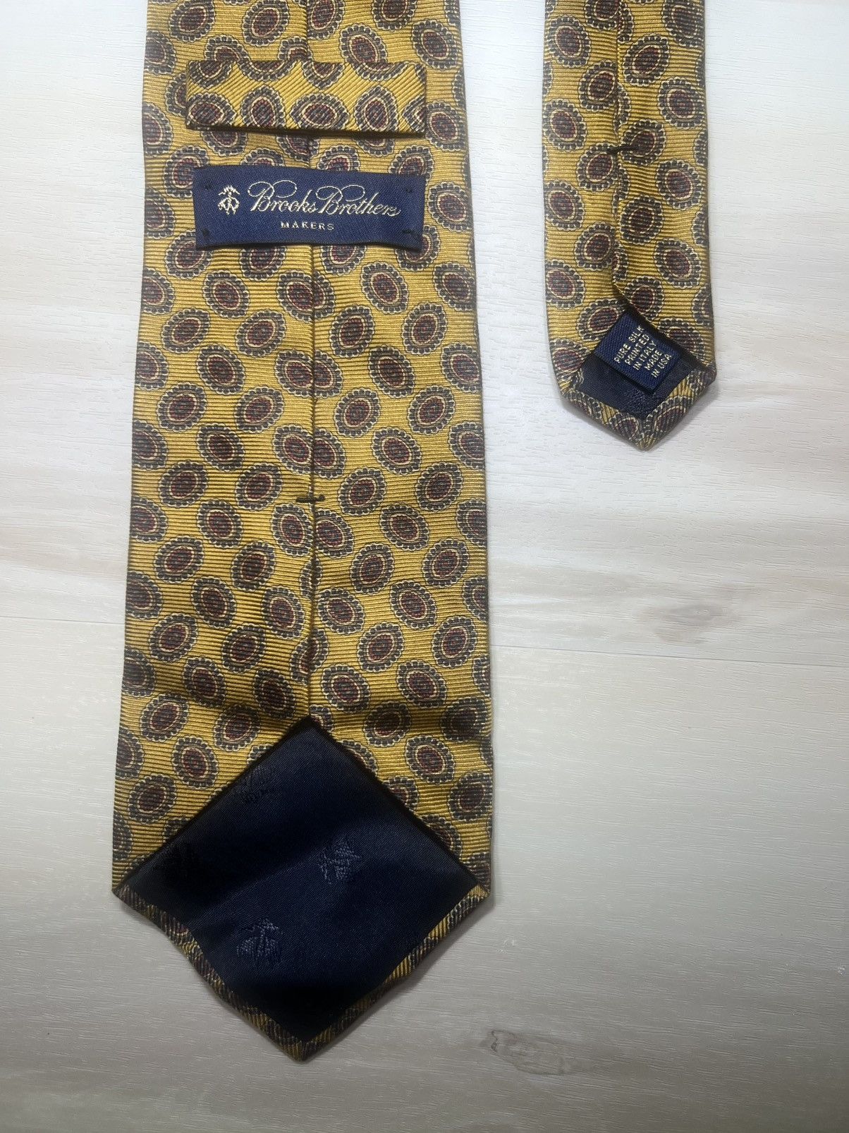 Brooks Brothers Two (2) Brooks Brothers Makers Silk ties Navy Gold Geometric Size ONE SIZE - 7 Thumbnail