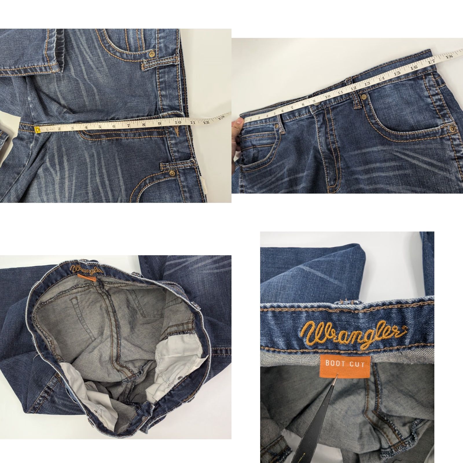 Wrangler Wrangler Jeans Boot Cut Denim Blue Men's 34x34 Workwear Western WLT20WS Size US 34 / EU 50 - 8 Thumbnail
