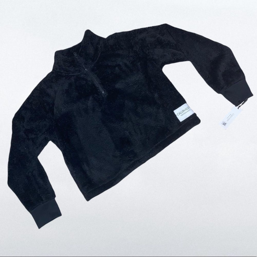 Calvin Klein Calvin Klein Performance, Black Cropped Sherpa Fleece 1/4 Zi Size XXL / US 16-18 / IT 52-54 - 5 Thumbnail