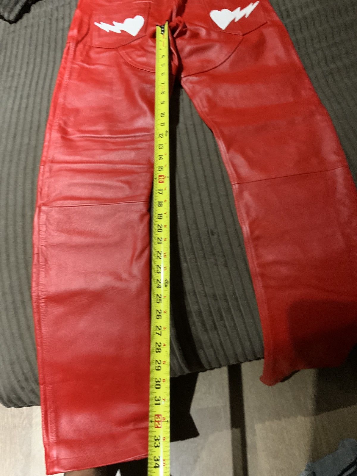 seeingDEADpeople SeeingDEADpeople Red leather skeleton pants Size US 32 / EU 48 - 3 Thumbnail