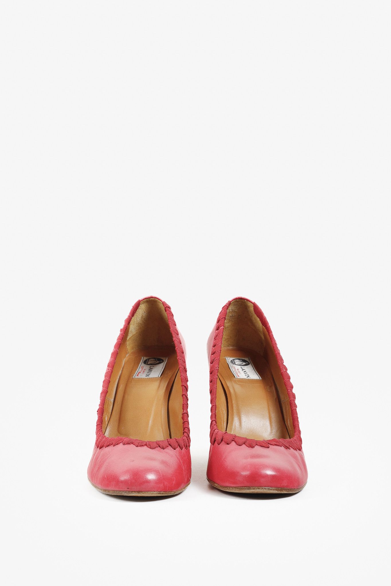 Lanvin Lanvin Pink Leather Ribbon Accent Wedge Espadrilles Size US 10.5 / IT 40.5 - 2 Thumbnail