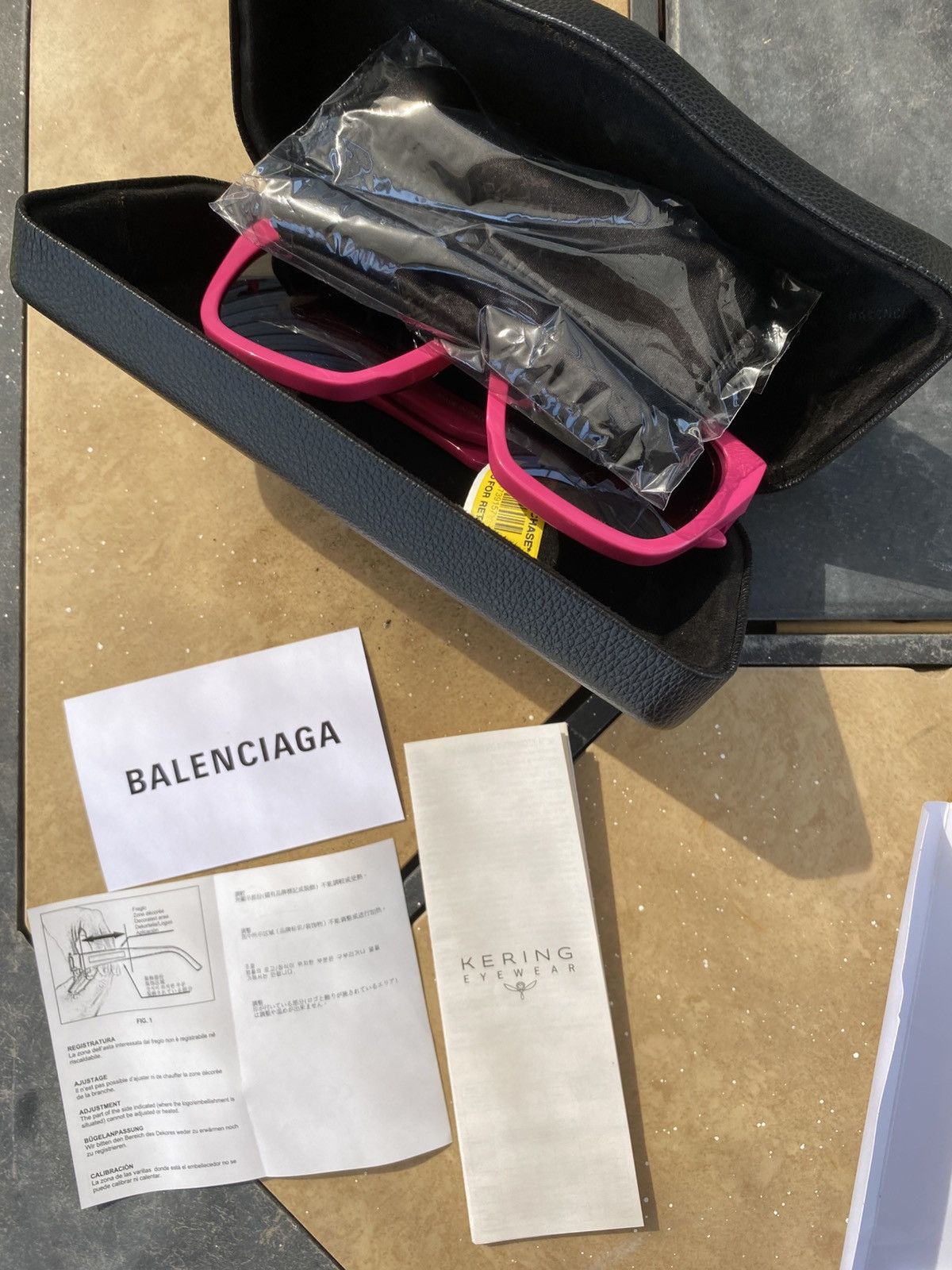 Balenciaga Balenciaga Pink Thick Frame Shades Size ONE SIZE - 4 Thumbnail