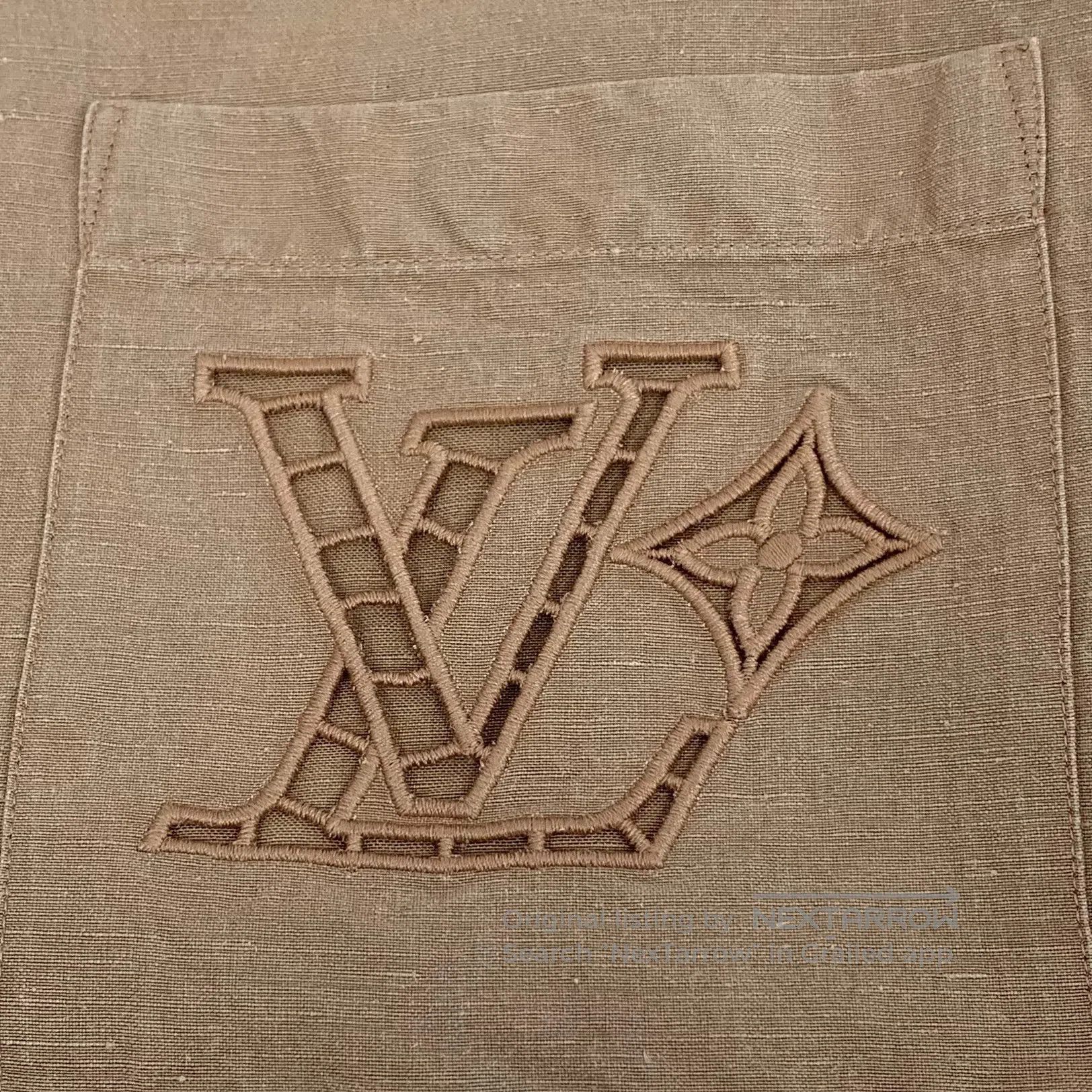 Louis Vuitton Louis Vuitton Brown Pocket Logo Embroidered Hemp Lapel Sin Size US XXL / EU 58 / 5 - 5 Thumbnail