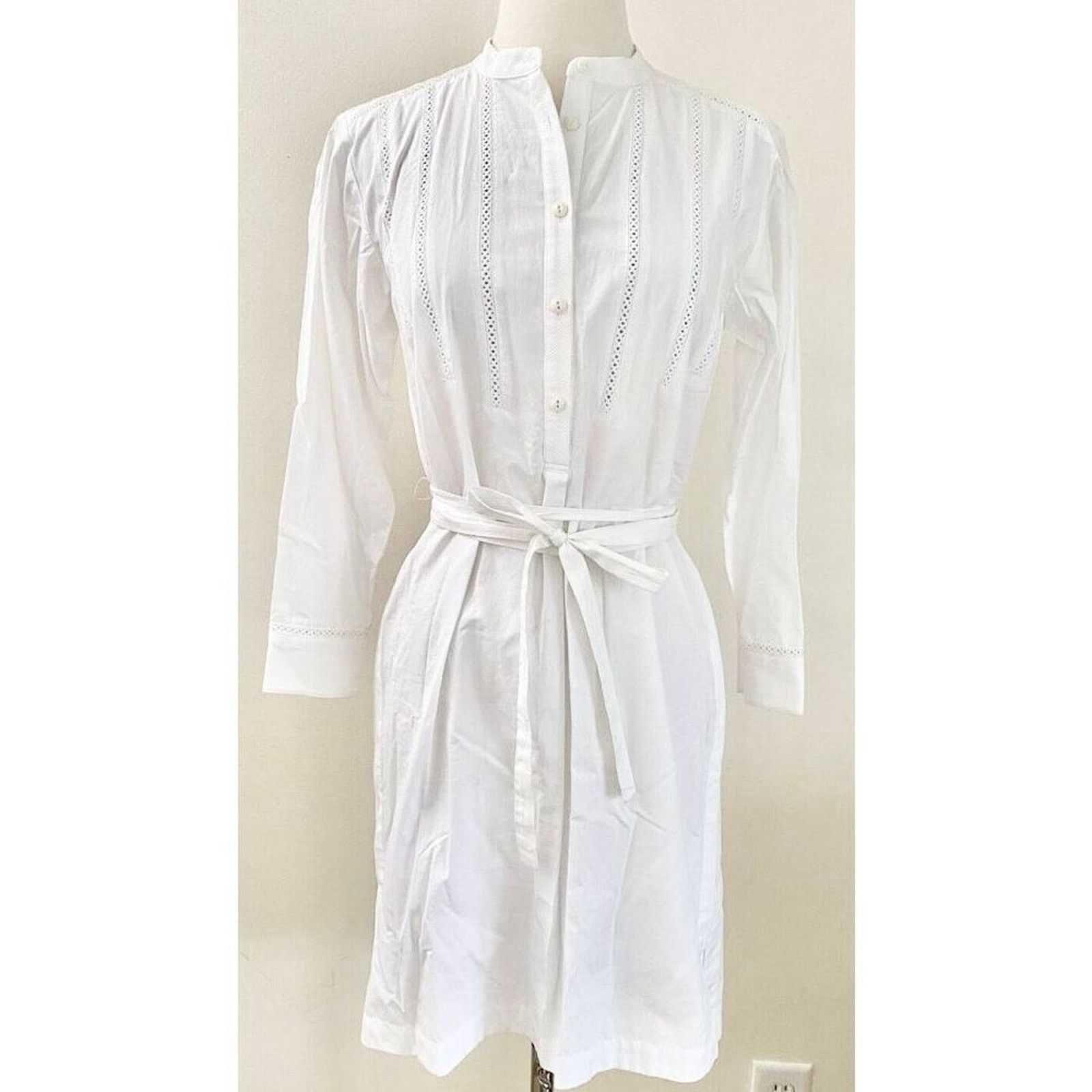 Rag & Bone Rag & Bone WALTA White Embroidered Belted Shirtdress XS Size XS / US 0-2 / IT 36-38 - 1 Thumbnail