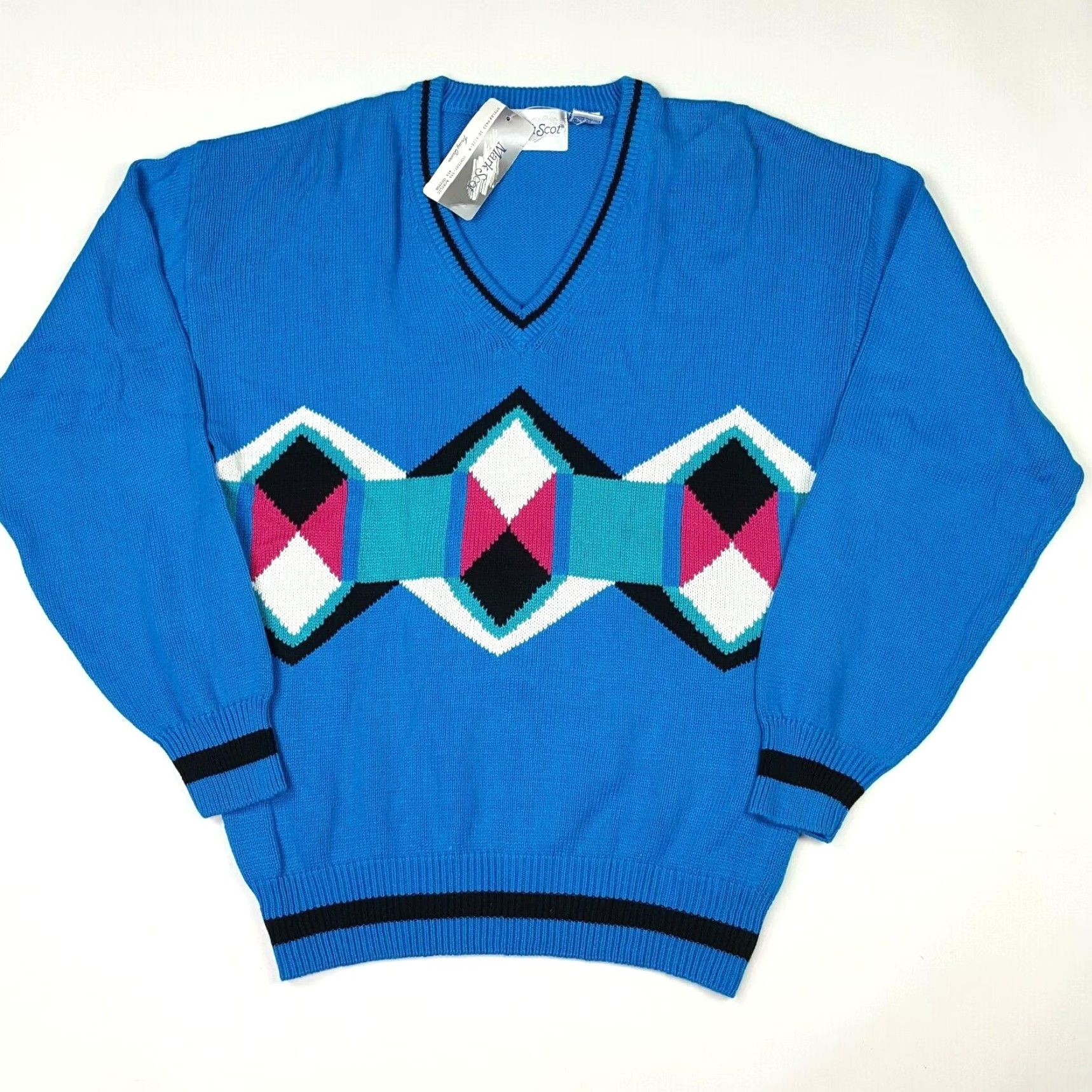 Vintage VINTAGE Tommy Armour Geometric Diamond Men's Size M Golf V-Neck Pullover Sweater Shirt? Size US M / EU 48-50 / 2 - 2 Thumbnail