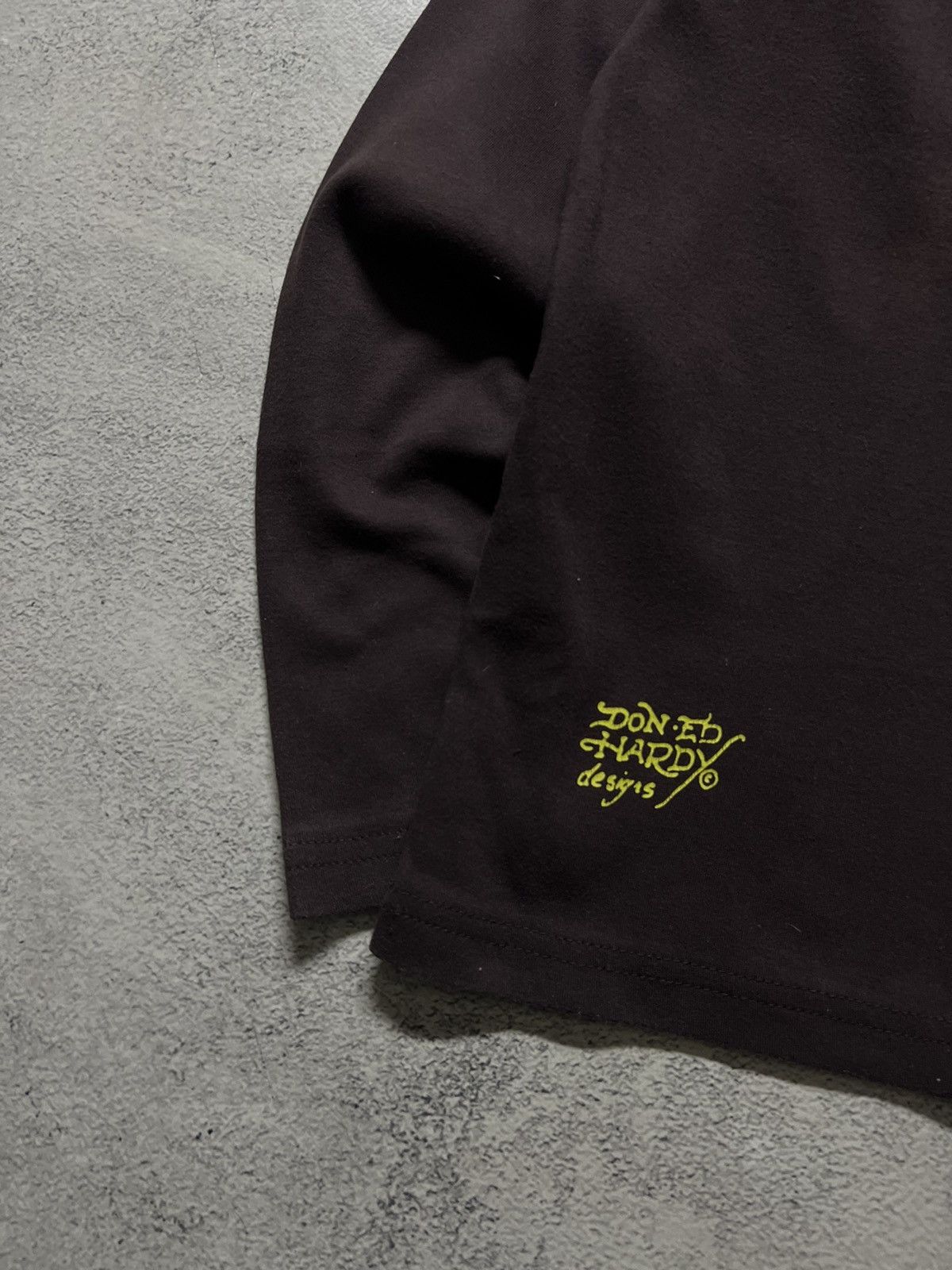 Ed Hardy Vintage Y2k Brown Skull ☠️ Ed Hardy Big Logo Long Sleeve 00’s Size L / US 10 / IT 46 - 11 Thumbnail