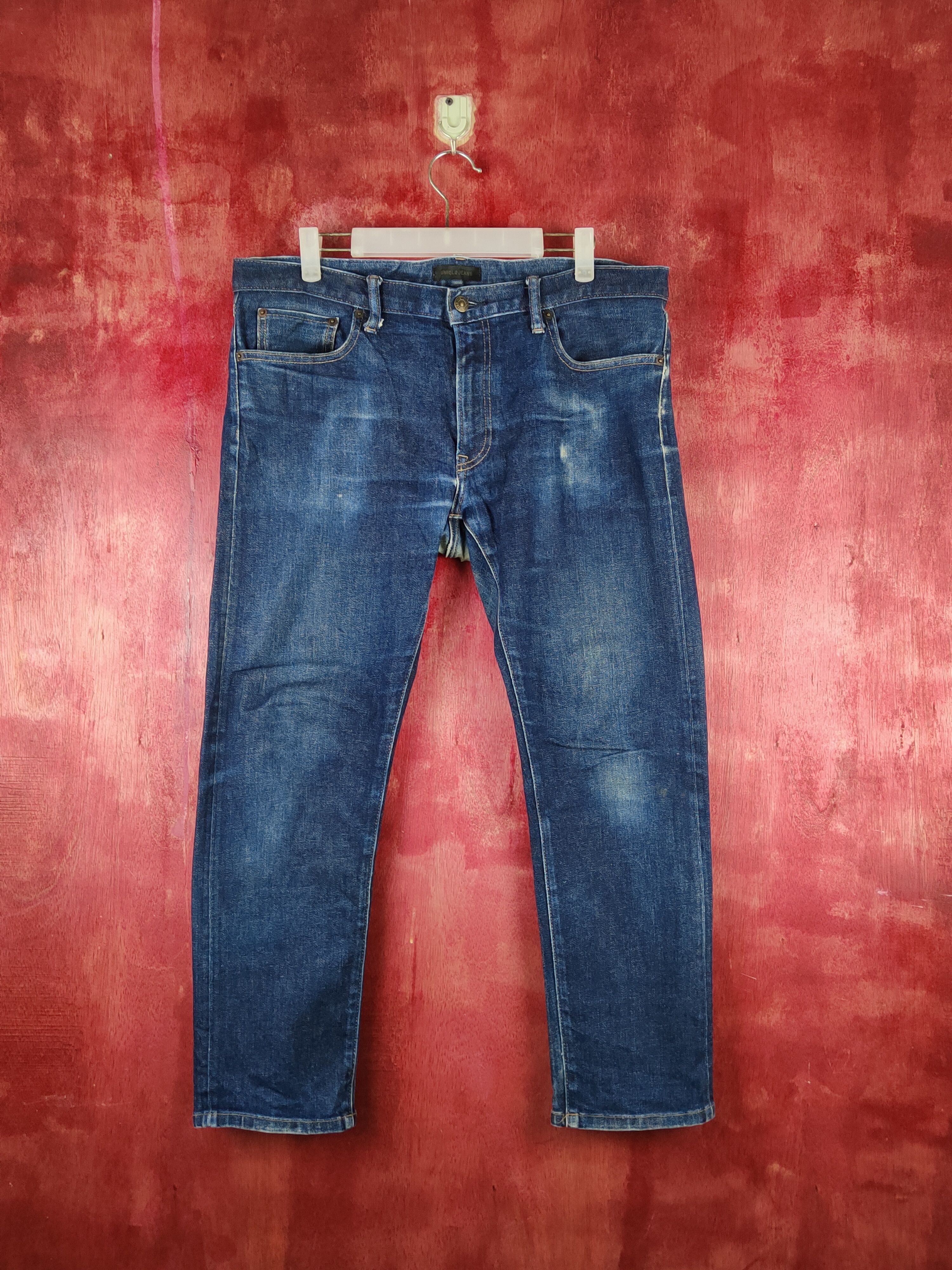 Uniqlo Dark Blue Distressed Ripped Jeans #S1623